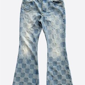 Checkered Blue Men’s Louis Vuitton Flare Pants